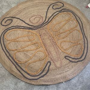 Urban Outfitters Tan Butterfly Rug